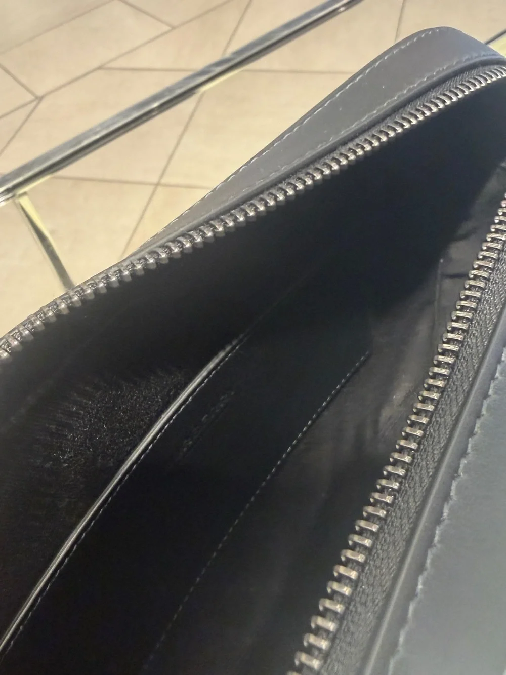 Burberry Black charcoal Check Leather Messenger Bag
